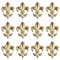 BOBIJOO Jewelry - Lot de 12 Pin's Epingle Broche Pins Fleur de Lys Patriote Laiton Doré Or 22x16mm