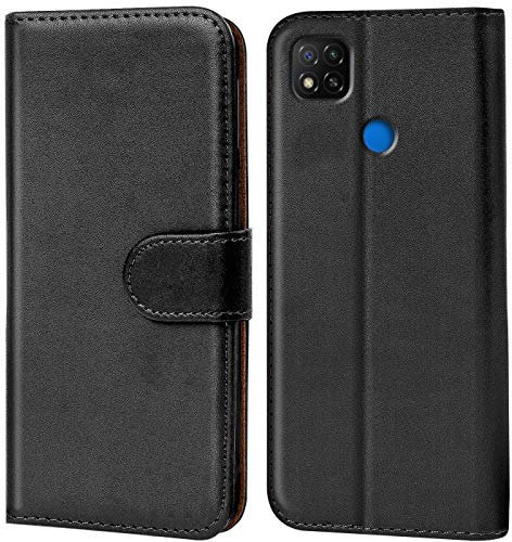 Verco Funda para Xiaomi Redmi 9C, Telefono Movil Case Compatible con Redmi 9C Libro Protectora Carcasa, Negro