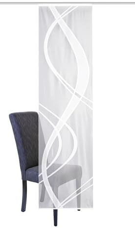 HOME WOHNIDEEN Schiebegardine TIBASO, transparent, Jacquard-Stoff, Farbe: Weiß, Größe:225x57 cm