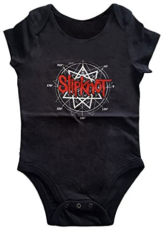 Slipknot Schlafstrampler Star Band Logo Nue offiziell Schwarz 0 to 24 Months