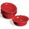 ONEMORE Ceramic Pie Dishes Set of 4, 17cm Individual Deep Pie Pan, 16 oz Small Oven Proof Round Dish for Baking, Non Stick, Red