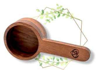 BSF Nutrition - Protein Scoop - Messlöffel für Supplements - aus Walnussholz 10-15 g Füllmenge- veredelt (9,8 cm)