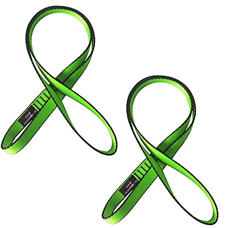 Nylon Kletterschlinge, 18mm Nylon Sling Runner für Klettern, Schaukeln, Baumarbeiten, Outdoor-Aktivitäten (120 cm, Grün (2 Stück))