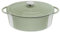 Tefal E25806 LOV Ovaler Bräter 34 cm | wiedergewonnenes Gusseisen | optimale Wärmespeicherung | für alle Herdarten | induktionsgeeignet | backofengeeignet bis 250°C | spülmaschinenfest | Hellgrün