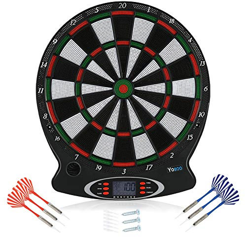 Miskall Dartscheibe, 1 professionelle elektronische Dartscheibe zum Aufhängen, LCD-Scoring-Anzeige, Dartspiel mit 6 Dartpfeilen