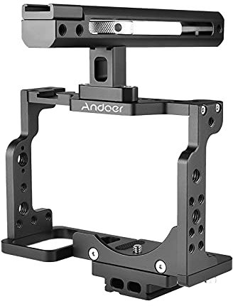 Andoer C15-B Camera Cage + Aluminum Alloy Top Handle Kit with Cold Shoe Mount Compatible with Nikon Z6 / Z7 DSLR Camera