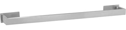 WENKO Turbo-Loc Badetuchstange UNO Genova Matt 60 cm, Handtuchstange, Befestigen ohne Bohren, Edelstahl rostfrei, 61 x 4,4 x 7,6 cm, Silber matt