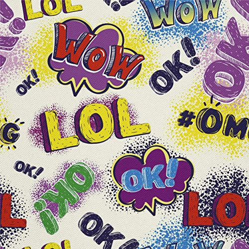 HEKO PANELS Stoff Oxford Wasserdichte Meterware Canvas-Stoff Polyester Stoff Zum Nähen Nähstoffe Möbelstoffe Dekostoffe Wasserabweisend Blickdicht Kinder Comics Bunt 1 Meter 155 x 100 cm, DX464