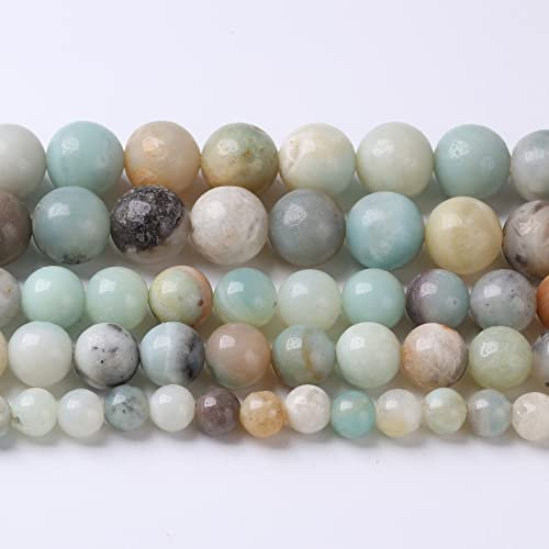 4 mm 90 Stück Naturstein-Perlen, bunte Amazonit-Edelsteine, runde, lose Perlen für Schmuckherstellung, DIY-Armband, Halskette, Ohrringe, 38,1 cm (Amazonit-Perlen, 4 mm)