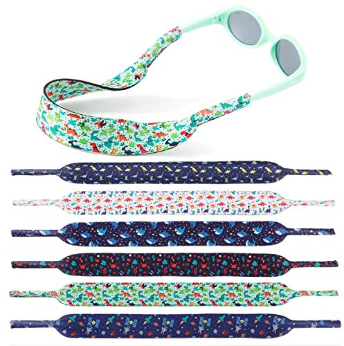 Hifot 6 Pack Sunglasses Holder for Kids, Floating Eyewear Retainer, Quick Dry Neoprene Eyeglasses Strap, Glasses String for Girls Boys