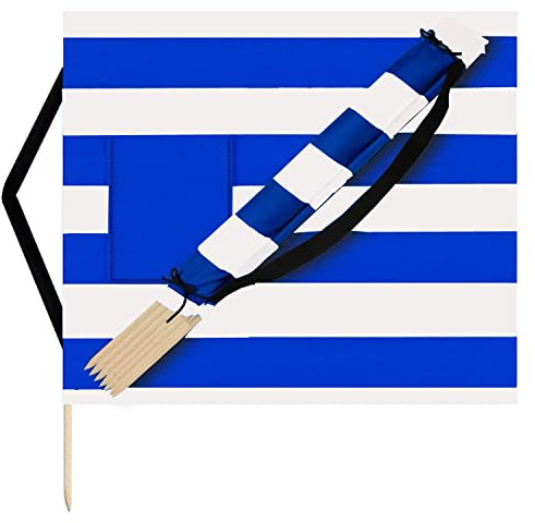 SILUK Strand Windschutz Sichtschutz (12m, Blau-Weiss)