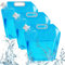 RZMZBY 3 pièce 5 L Bidons à Eau Pliables,Sac Eau,Sac à Eau Portable,avec Couvercle étanche, pour Camping Randonnée Pique Nique,Barbecue(Bleu)