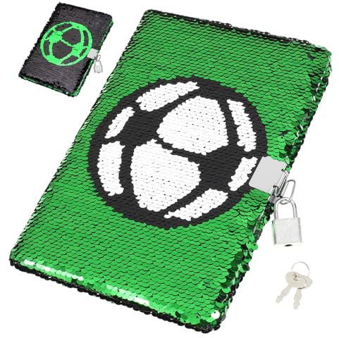 NUOBESTY Fußball-notizbuch Aus Dickem Papier Mit Schloss Für Tagebuch Planer Skizzen
