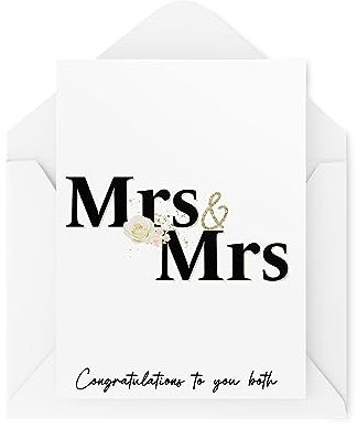 Tongue in Peach Hochzeitskarten für Ehemann und Ehefrau – Brautpaare – Mrs & Mrs – Lesbische Hochzeitskarte – Glückwunschkarten – Gay Marriage Cards CBH1793