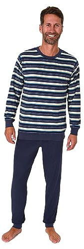 Normann Herren Langarm Frottee Schlafanzug Pyjama mit Bündchen - auch in Übergrößen