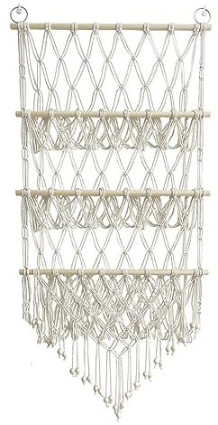 Creperture Stofftier Spielzeug Hängematte Handgewebtes Baumwollseil Hängematte Netz Spielzeug Aufbewahrung Dekoration für Kinderzimmer, Spielzimmer, Schlafzimmer, A