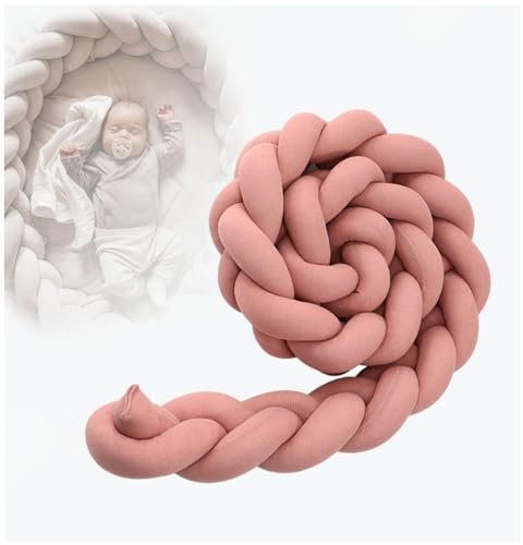 BesBet Stillkissen Geflochten FüR Antikollisionskopf Baby Bettschlange Geflochten Ideal Zum Verschenken Und Dekorieren,E-200CM