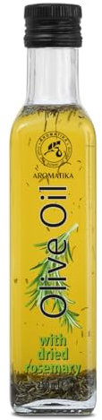 Olivenöl mit getrocknetem Rosmarin 250 ml - Olivenöl mit Gewürzen - Frisches Olivenöl - Olivenöl zum Kochen - gutes Salatdressing - Weicher Geschmack - Glasflasche