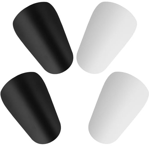 LgowithU 4 Stück Mini Schienbeinschoner Fußball,stoßfeste Anti-Kollisions Beinschützer, Sports/Football Shin Pads, Fußball-Schutzzubehör für Männer, Frauen, Kinder & Mädchen (Schwarz + Weiß)