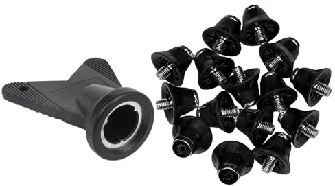 Paociuro 12 Pcs Football Boot Studs Rugby Studs Turf 13mm M5 Screw Shoes Spikes, Soccer Studs for Competition Training Black