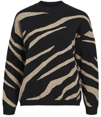 Object Damen Objray Lo L/S Knit Pullover AOP Noos