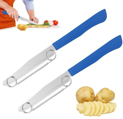 Farerkass 2 StüCk Schnell Schneide Messer 3-In-1-Multifunktionsmesser Mit Abnehmbarer Feder Leicht Zu Reinigender GemüSeschneider FüR Obst Und GemüSe,Schneiden, WüRfeln, SchäLen