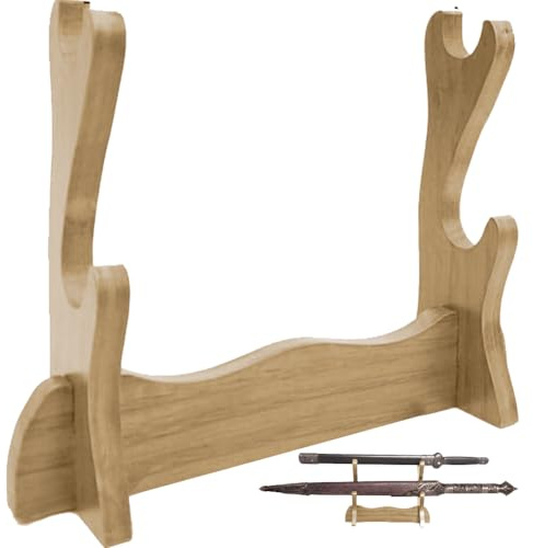Keuyeo Schwertständer, Zauberstabständer, Zwei Ebenen, Holz, Samurai-schwertständer, Klingenhalter, Dolch-Display-ständer, Kurzer Schwertständer Für Zuhause Und Büro