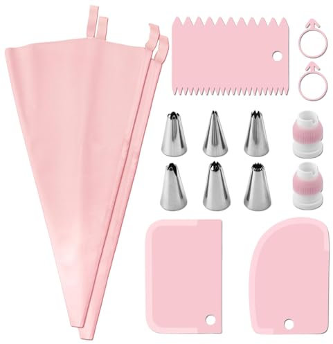 Reusable Piping Bags, Cake Decorating Supplies - Icing and Piping Nozzles, Reusable, Safe, Icing Piping Kit, Heavy Duty Cake Decorating Tools for Cakes