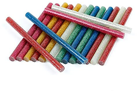SEWACC Lot De 50 Mini Bâtons De Colle Thermofusible Pailletés 10 Couleurs Assorties Pour Le Bureau
