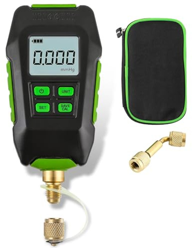 Digitaler Vakuummeter-Tester, 0–10000 Pa, 7/16 Zoll, 20UNF-Schnittstelle, Vakuum-Mikron-Messgerät für Atmosphärische Umgebungen