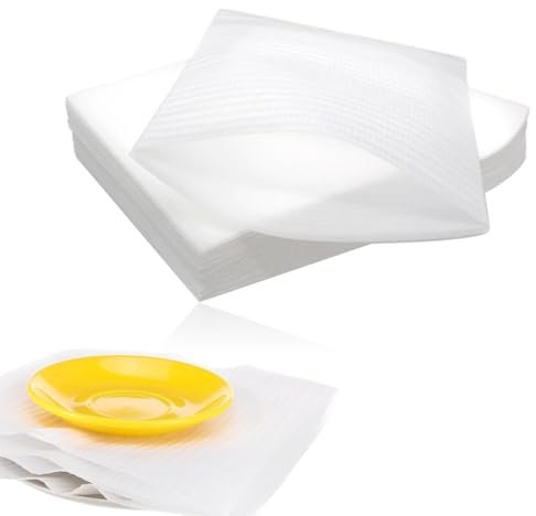 WUSJCOF 20 Pièces Papier Bulle Cartons de Déménagement, Emballage en Mousse Matériel de Déménagement, Feuilles Mousse pour Cartons Déménagement Vaisselle Plats Assiettes Verres Emballage