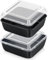 Quadratische Auflaufform 2er Set, Onader Edelstahl Eckig Kuchenform Backform mit Antihaftbeschichtung & Luftdichtem Deckel, Ideal für Kuchen/Brownie/Lasagne, Leicht zu reinige - 15,9 x 15,9 x 5cm
