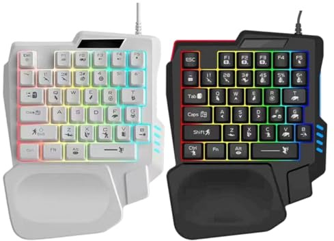 Tastiera A Una Mano Tastierino Meccanico Programmabile Da Per Con Una Mano | Tastiera Da Wireless A 1 Mano Compatibile Con Smartphone, Tablet, Computer E Laptop