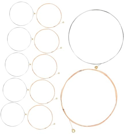 Toyvian 12stücke Akustikgitarrensaiten Ersatz Für Folkgitarrensaiten Gitarrenzubehör Ersatzsaiten Holz Phosphor Kupfer String