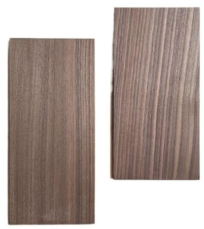 MULANGDI Lot de 2 Panneaux en Bois de Noyer Noir Massif, for Bricolage, Fabrication Artisanale, modèle de Construction, placage de Bois for menuiserie(10 x 20 cm,3mm)