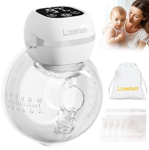 Breast Pump Electric, Hands Free Breast Pumps Wearable w/ 12 Levels 4 Modes LED Display, Quite Rechargeable Wireless Portable Milk Pump with 21mm/24mm Flanges