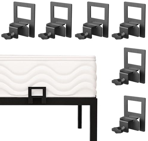 SHYICHENG 6 Stück Matratzenhalter Rutschfester Matratzenrutschstopper für Bettrahmen - Verstellbare Metallhalterung, Einfache Montage, Schallschutz für Queen/King-Betten, Boxspring & Lattenrost