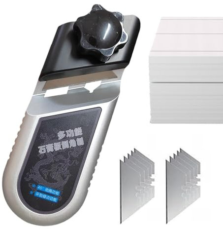 de plâtre biseau en V - Biseauteuse en V en alliage d'aluminium pour plaques de plâtre - Comprend 10 lames de précision, raboteuse d'angle efficace pour revêtement de plafond et