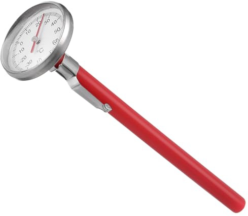 ELAYARD Thermomètre Mécanique sans Pile, Installation Facile Forme Horloge Accessoire Intérieur en Plastique Rouge pour Voiture pour Auto