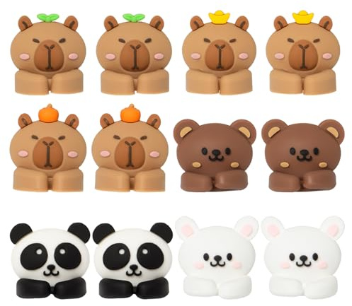 12 Fermacavi Adesivi Supporti per Cavi Animali Silicone Organizzatore Cavi