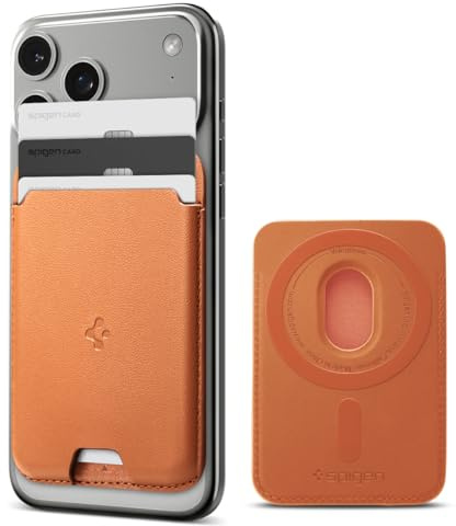 Spigen Valentinus MagFit MagSafe 2-Card Wallet for iPhone & PixelSnap | Vegan leather MagSafe wallet for iPhone & PixelSnap Devices - Black