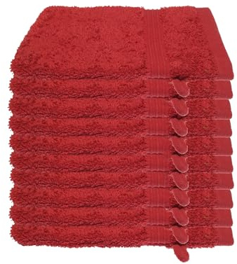 Julie Julsen 10er Pack Waschlappen 23 Farben erhältlich weich und saugstark 500gsm Öko Tex Bordeaux 15 x 21 cm