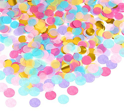 FEPITO 5000 Stück mehrfarbige Papier-Konfetti rund Tissue Konfetti Tischkonfetti für Valentinstag Hochzeit Geburtstag Party Dekoration