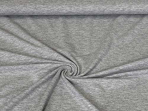 babrause® Jersey uni meliert grau - Baumwolljersey - Ökotex - Ab 0,5 Meter