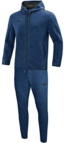 JAKO Herren Jogginganzug Premium Basics mit Kapuze, Marine-Meliert, XXL