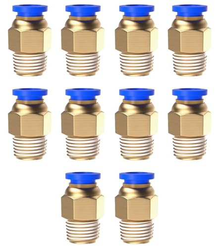 Raccordo a innesto 1/4 1/8 3/8 4mm 6mm 8mm 10mm raccordi pneumatici filettatura maschio raccordi a sgancio rapido raccordi aria per industria automatica 10 pezzi (4 mm 1/8)