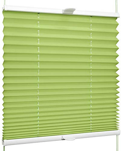 SchattenFreude Plissee nach Maß für Fenster & Tür | Zum Anschrauben in der Glasleiste | Grün, Breite: 901-1100mm x Höhe: 1001-1500mm