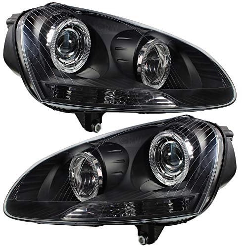 Scheinwerfer Set V 5 Typ 1K Bj. 03-08 Angel Eyes klar/schwarz H7+H7