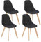 IDMarket – 4 Stühle Gaby schwarz aus Stoff für Esszimmer