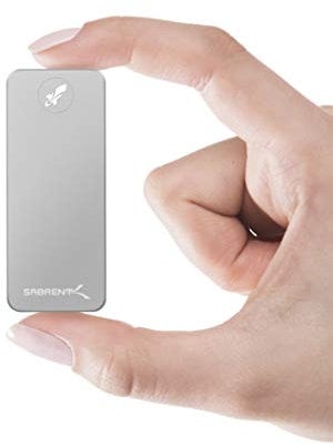 SABRENT External SSD 512GB, Portable Hard Drive NVMe USB 3.2x2 1000 MB/s Read, USB 3.2 Cable C to A and Type A to C Included, External M.2 SSD Aluminum Shell 2.85 in Length (SB-512-NANO)